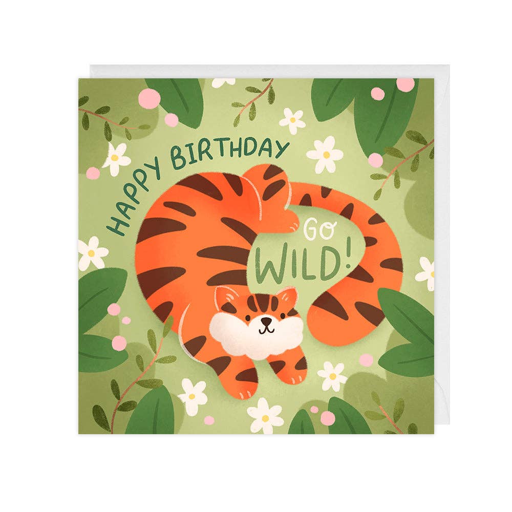 Go Wild! Cute Tiger Animals Children's Birthday Card